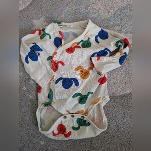 Colorful Bunny Print Baby Onesie